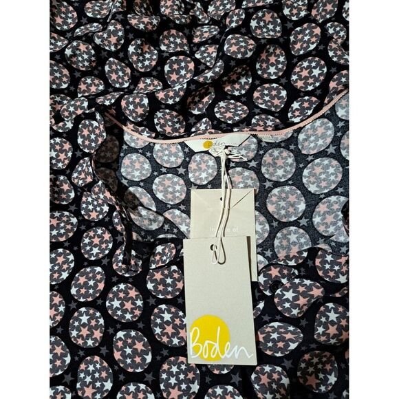 Boden 3/4 Sleeves Black Stars Print Sheath Dress 100% Viscose Front Button Sz 8R - Picture 6 of 9